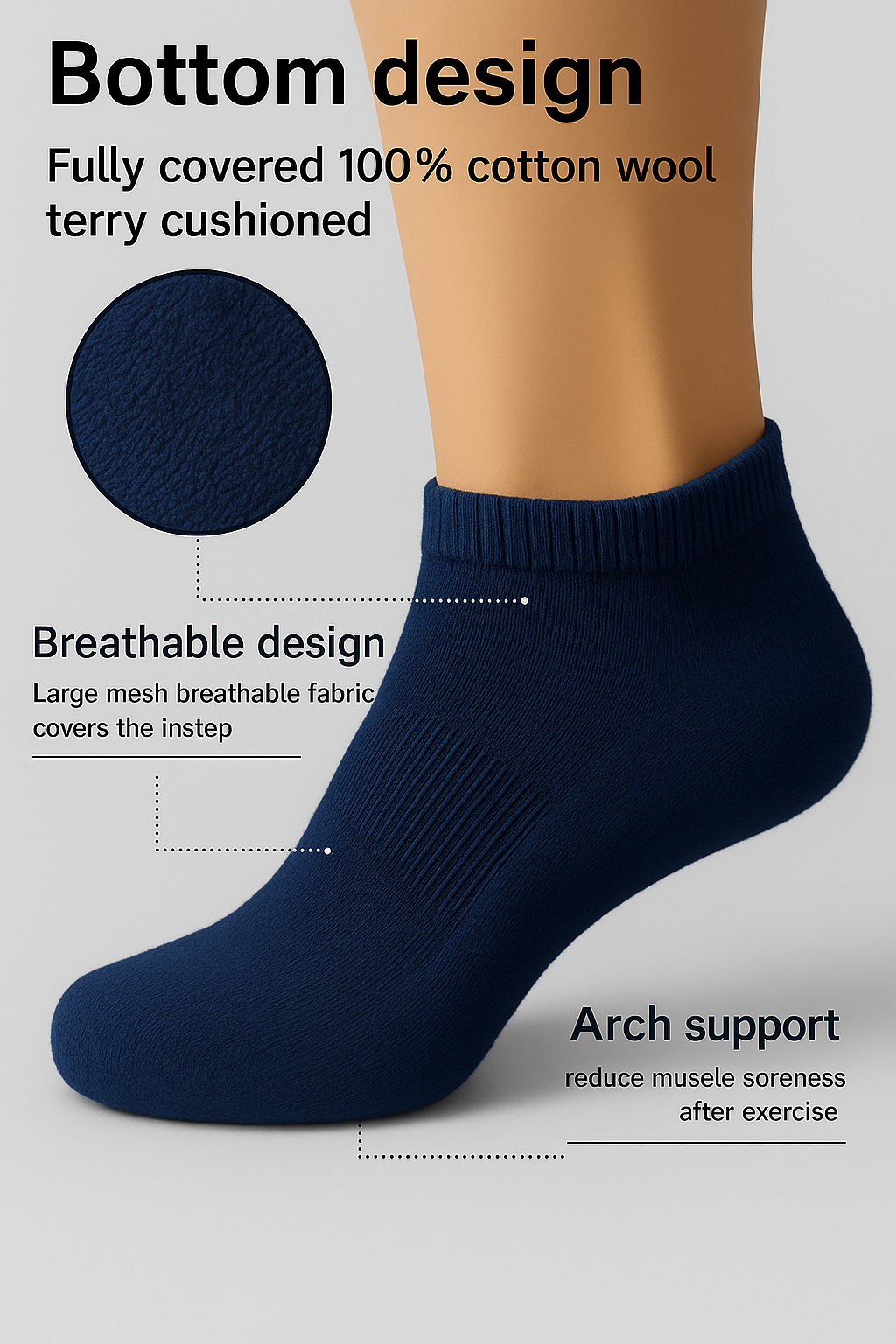 Women Half terry socquette socks