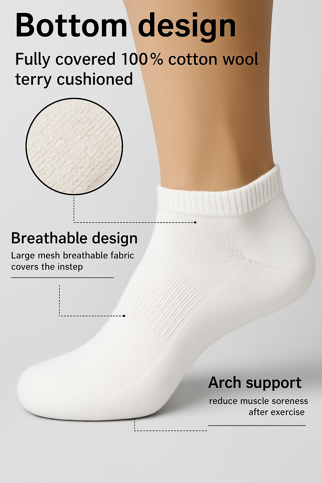 Women Half terry socquette socks