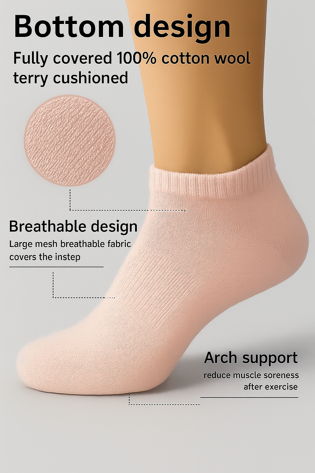Women Half terry socquette socks