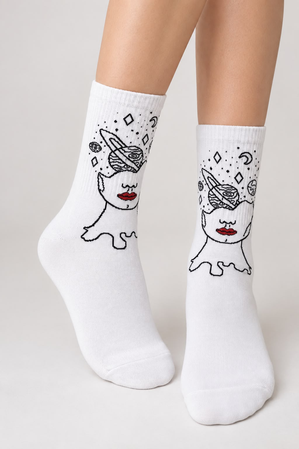 Cosmic Face Crew Socks