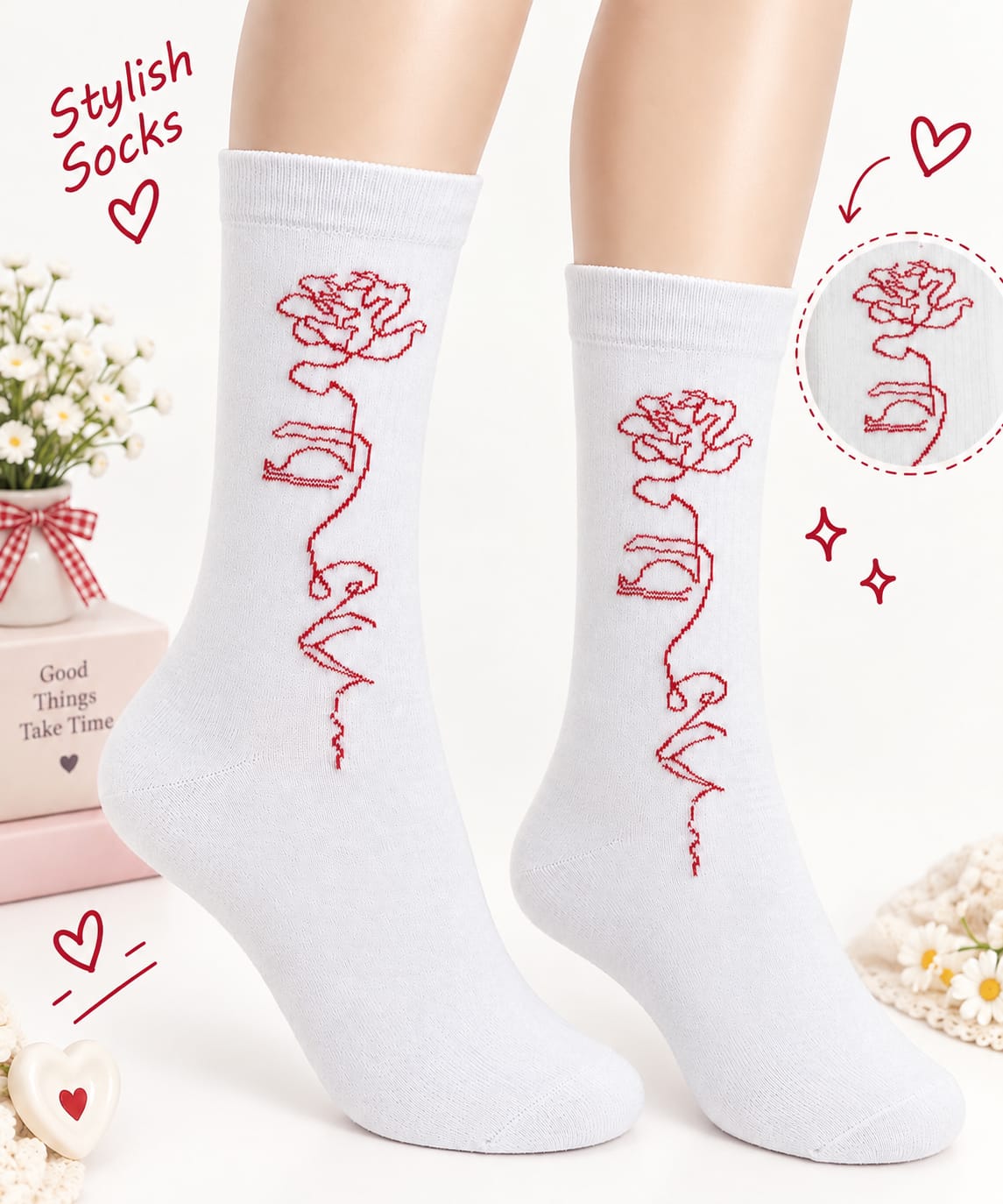 Red Rose Socks